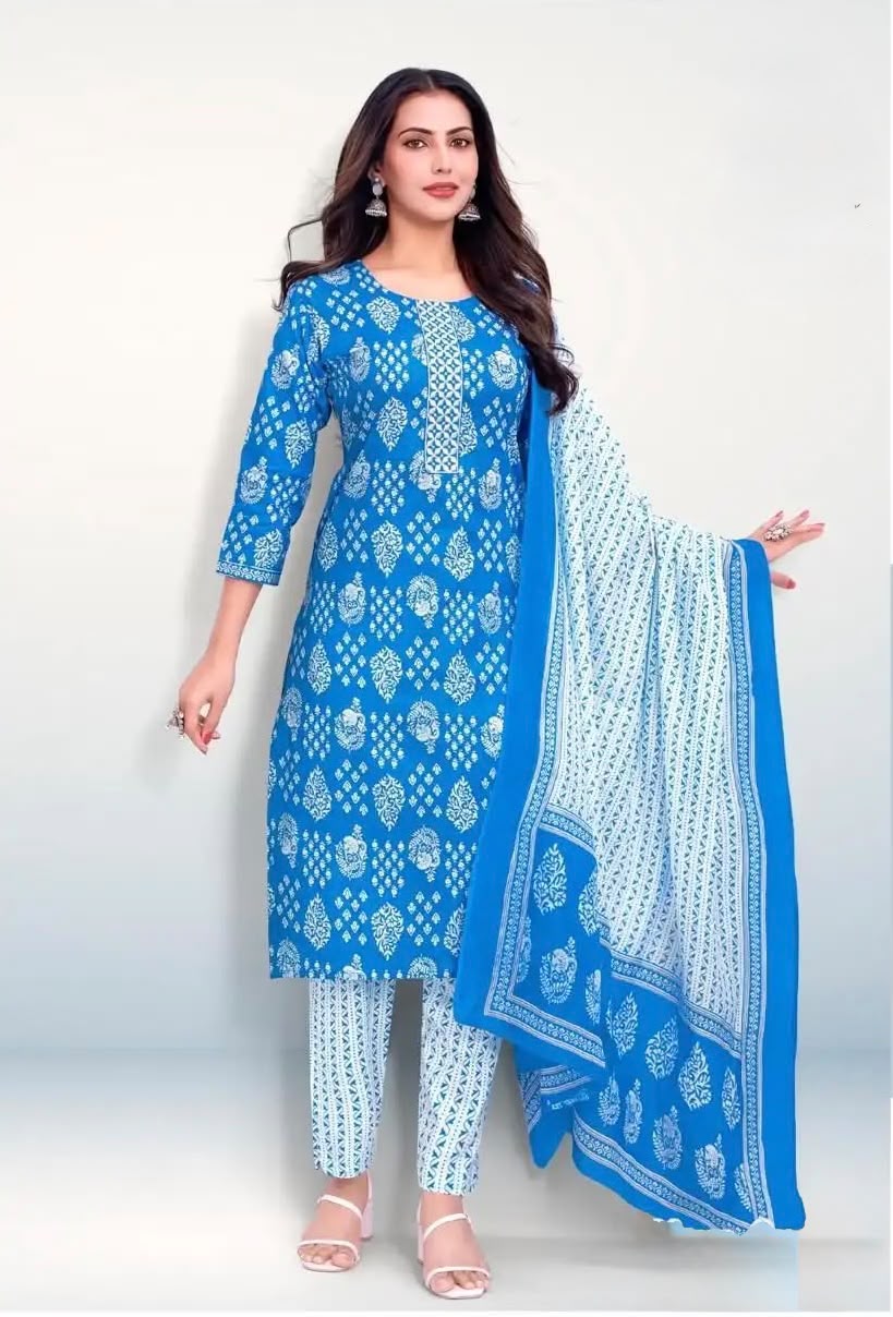Point 8 Brand Cotton Dress Set -   Sky Blue