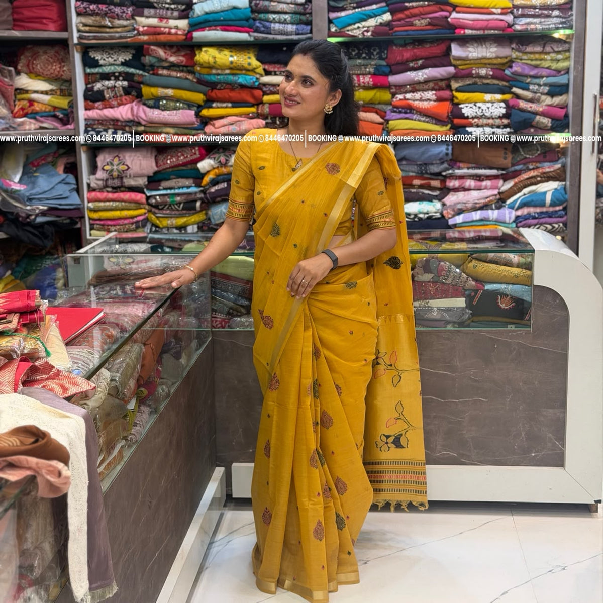 Kalakatta Cotton Designer Saree