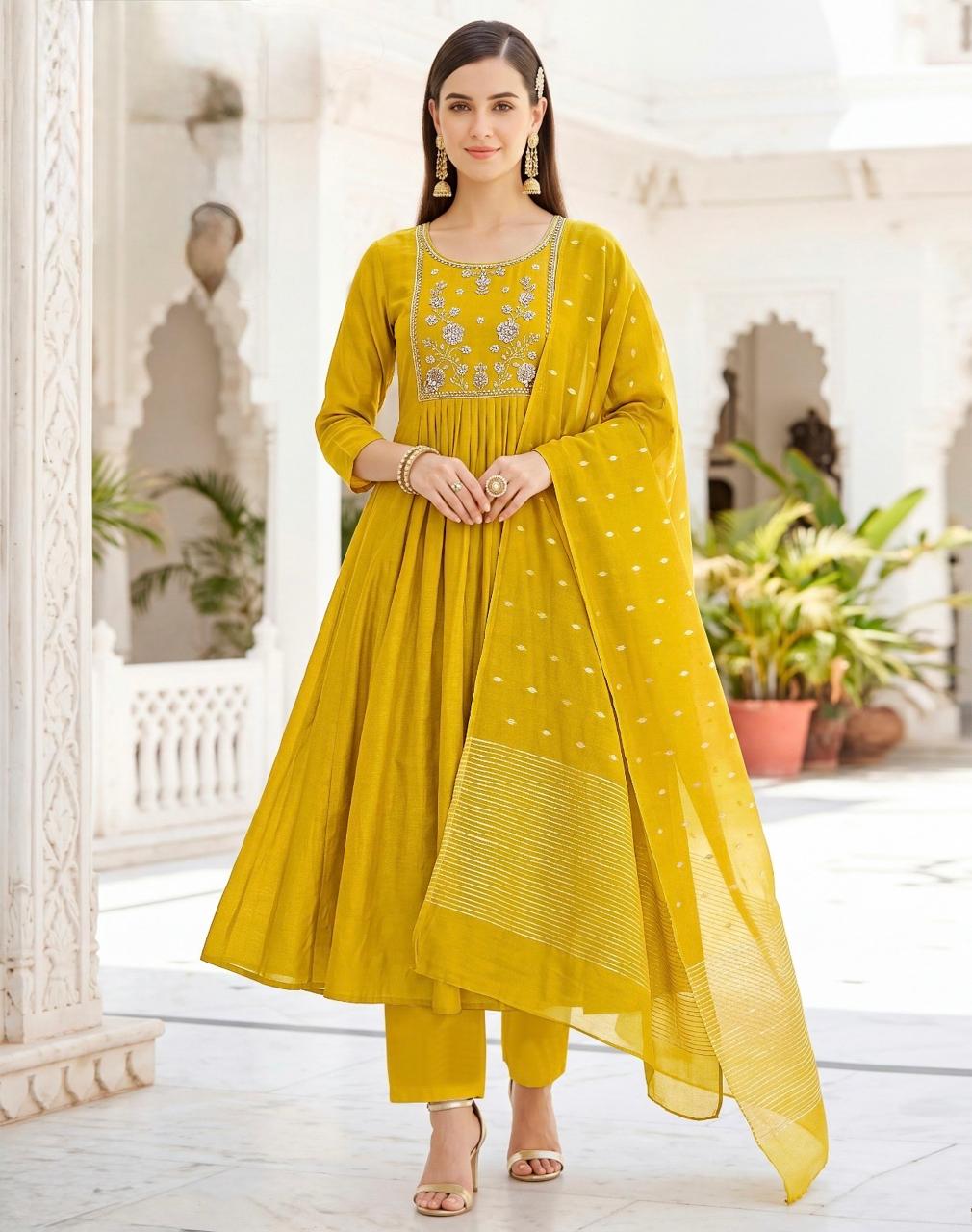 Miss Chiffon Designer Dress – Lemon Yellow