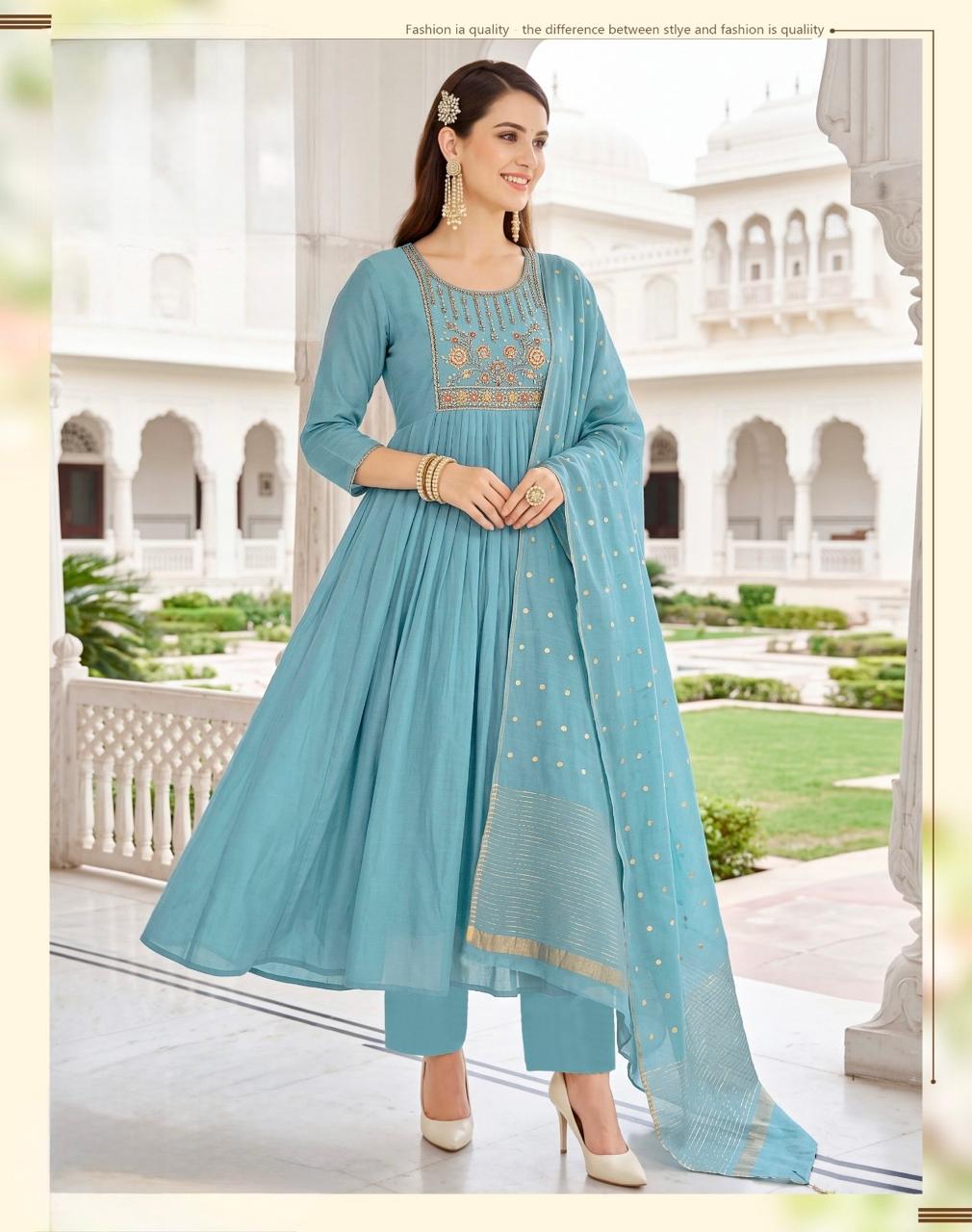 Miss Chiffon Designer Dress – Ocean Blue