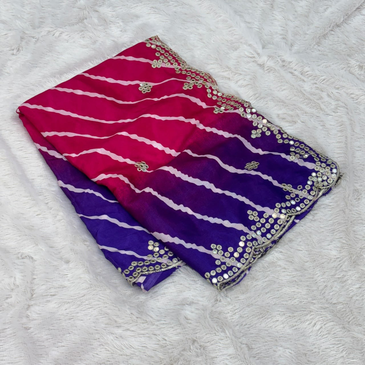 Designer Bandhani Saree - Purple