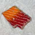 Designer Bandhani Saree - Rust