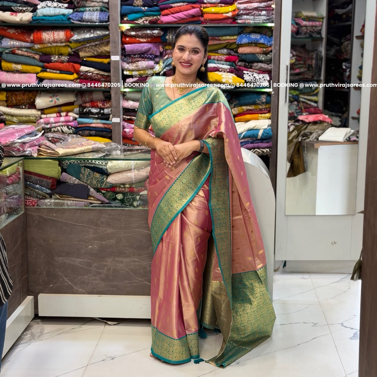 Semi Chanderi Tishu Saree