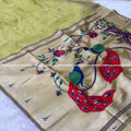 Morani Bambu Organza Saree - Parrot Green