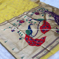 Morani Bambu Organza Saree - Yellow