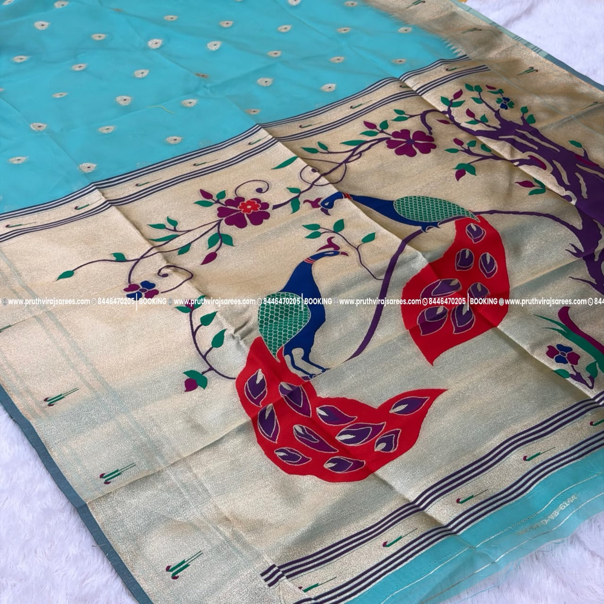Morani Bambu Organza Saree - Blue