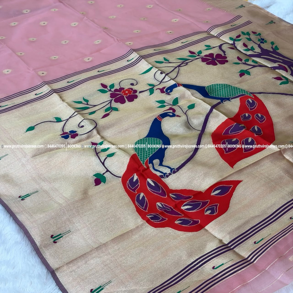 Morani Bambu Organza Saree - Pink