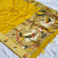 Rajhans Kalkatta Cotton Saree - Yellow