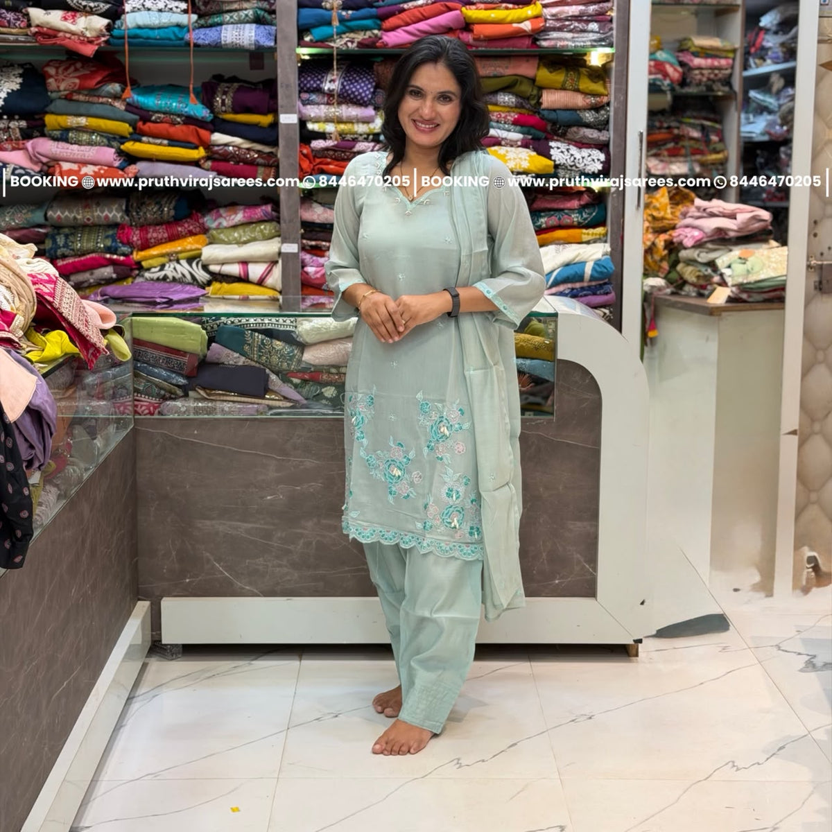 Farshi Pattern Dress – Blue