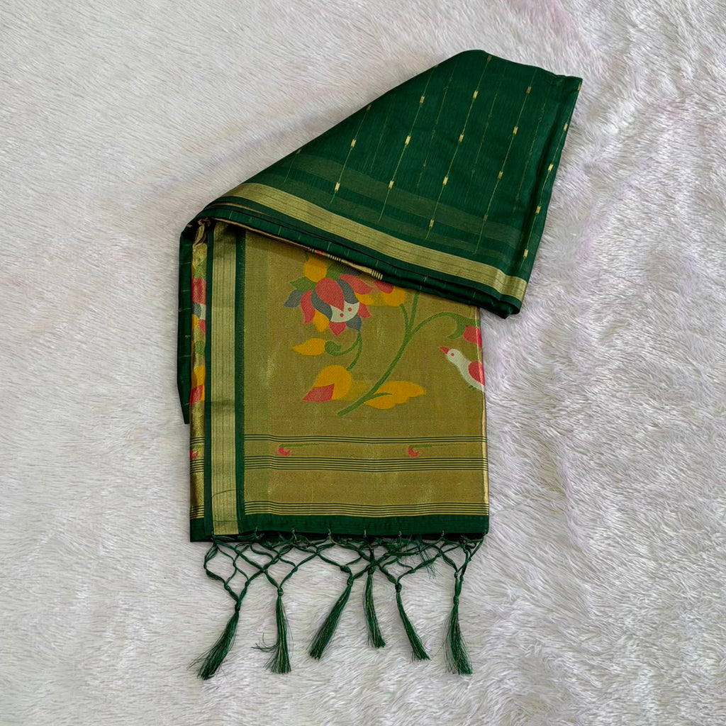 Prisha Cotton Saree - Green