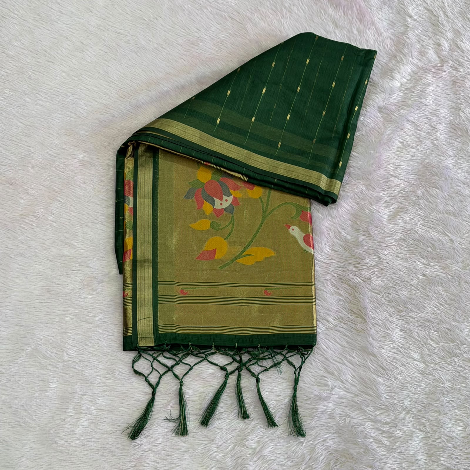 Prisha Cotton Saree - Green