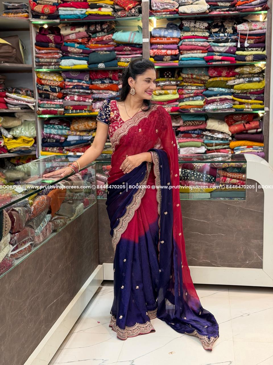 Multicolour Chiffon Saree