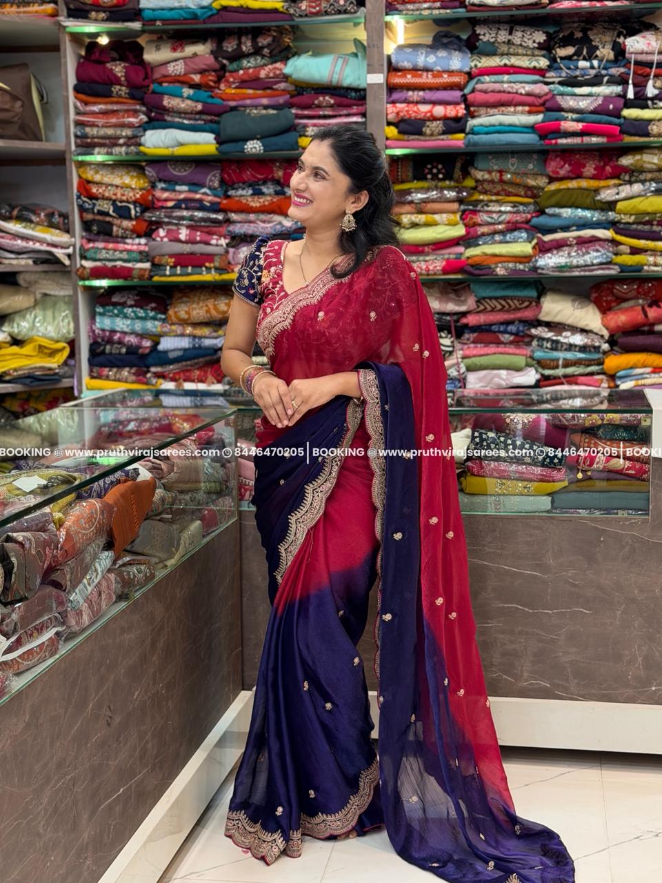 Multicolour Chiffon Saree