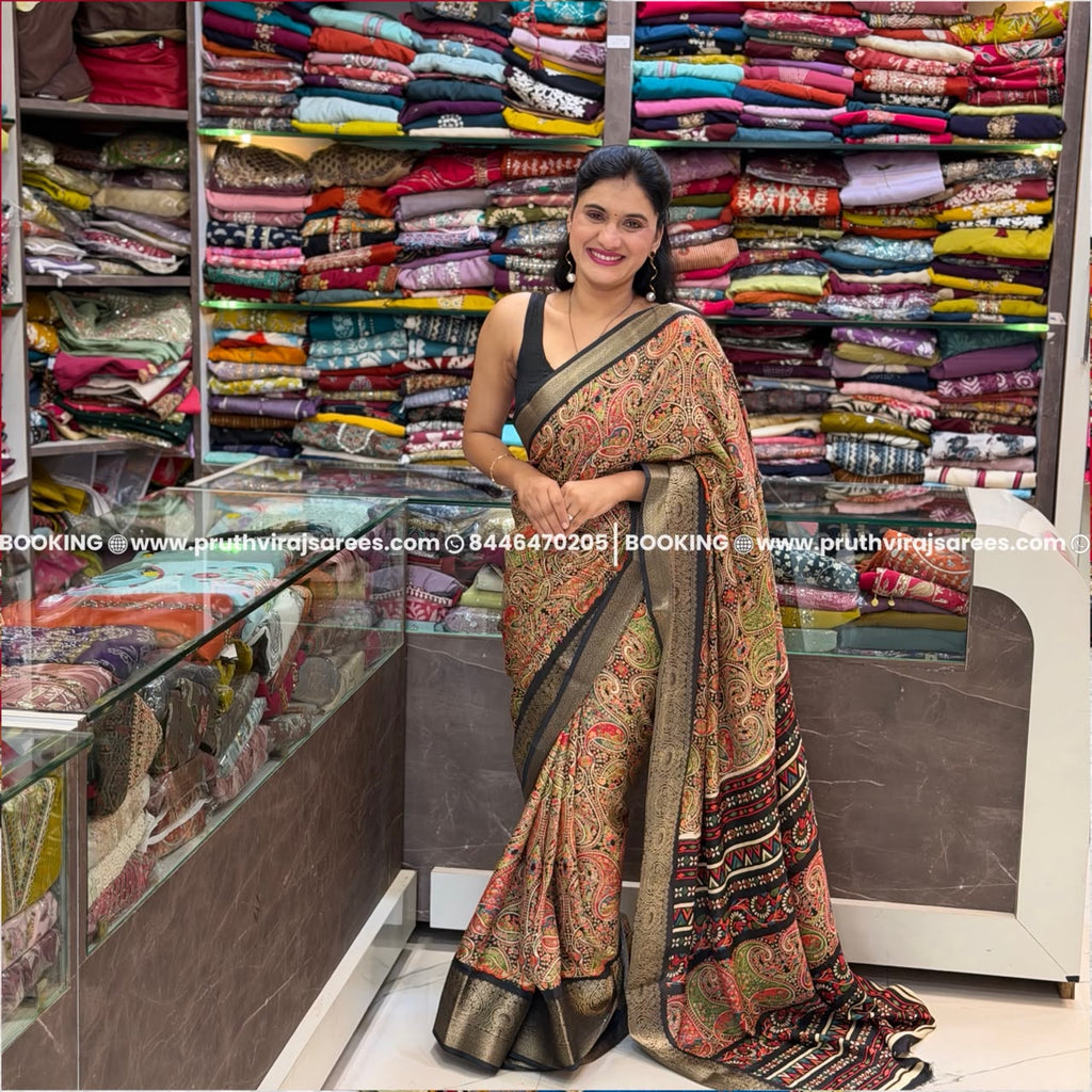 Mashmallo Fabric Saree - Black