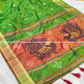 Patola Paithani Saree_parrot green