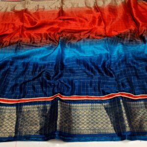Shreedevi - Petrolblue with Red