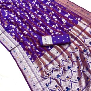 Taxshila Ambar Saree-Magenta