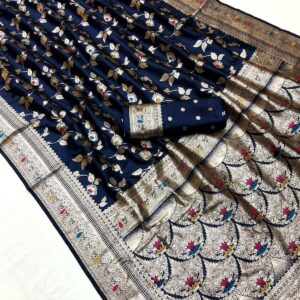 Taxshila Ambar Saree-Deep Blue
