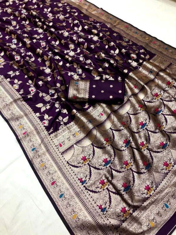 Taxshila Ambar Saree-Wine