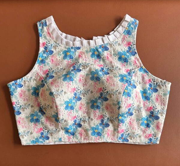 Hakoba highneck Blouse - WhitleBlue