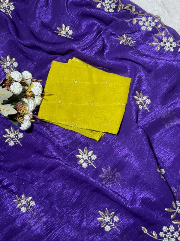 Spece Silk Designer Saree Purple