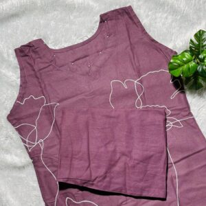 Linen Kurti Pant Co-ord Set_ONION PINK