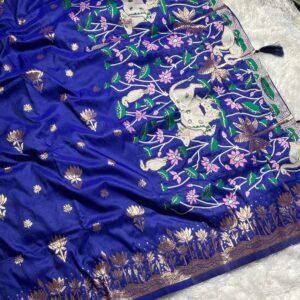 Gomata Kamal Pushp Paithani_ROYAL BLUE