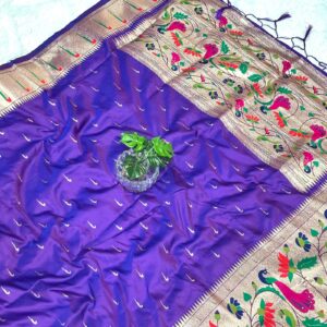 Maharani Muniya Paithani Saree – Purple
