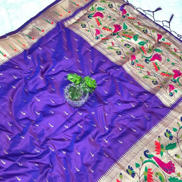 Maharani Muniya Paithani Saree – Purple