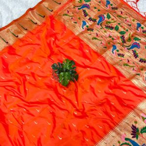 Maharani Muniya Paithani Saree – Orange