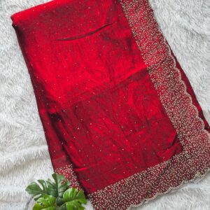 designer saree: maroon