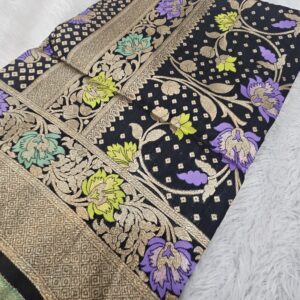 Banarasi Jal Design Saree : black
