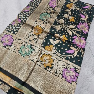 Banarasi Jal Design Saree : Green