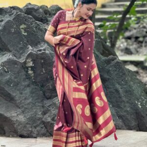 Narayanpeth Saree : Marron