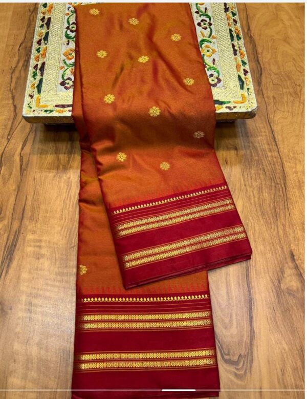 Narayanpeth Saree : Orange