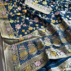 Banarasi Jal Design Saree Blue
