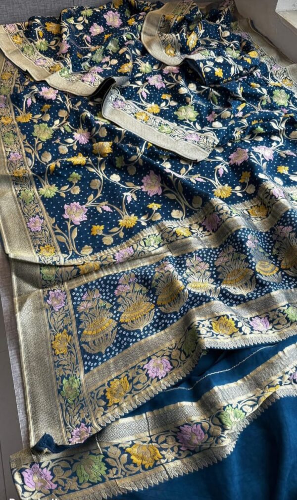 Banarasi Jal Design Saree Blue