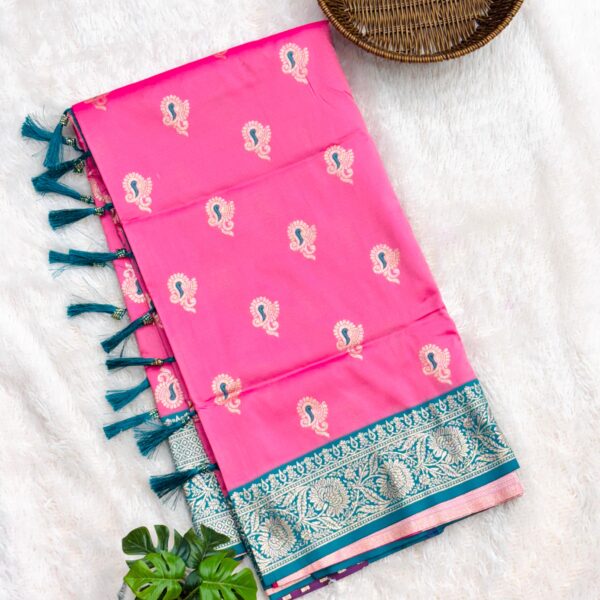 Gaurai Soft Silk Saree – light pink