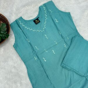 Women's Vertical Cord Set: Sky Blue