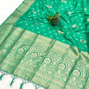 Banarasi Silk Saree Muga Silk : Rama