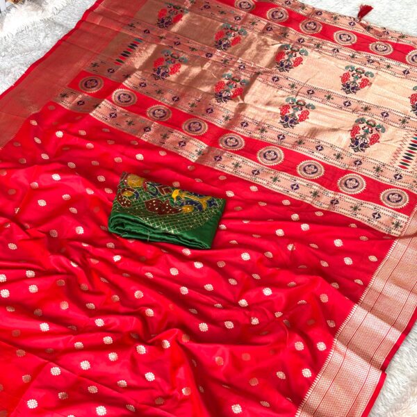Navarang Kalanjali Paithani  Navaratri Special- RED