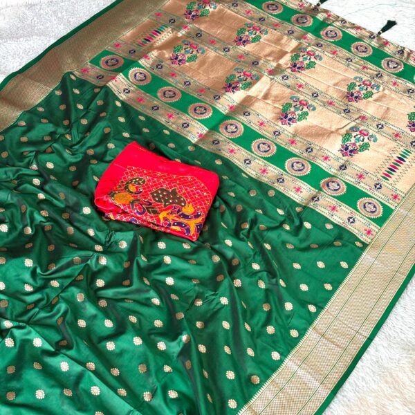 Navarang Kalanjali Paithani  Navaratri Special- GREEN