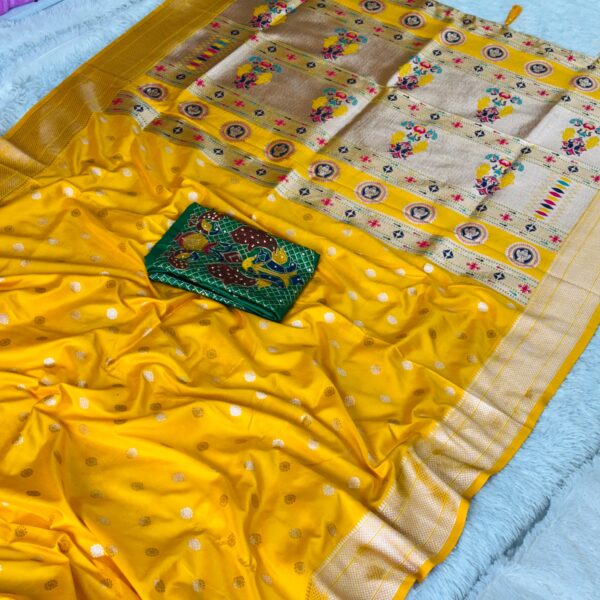 Navarang Kalanjali Paithani  Navaratri Special- YELLOW